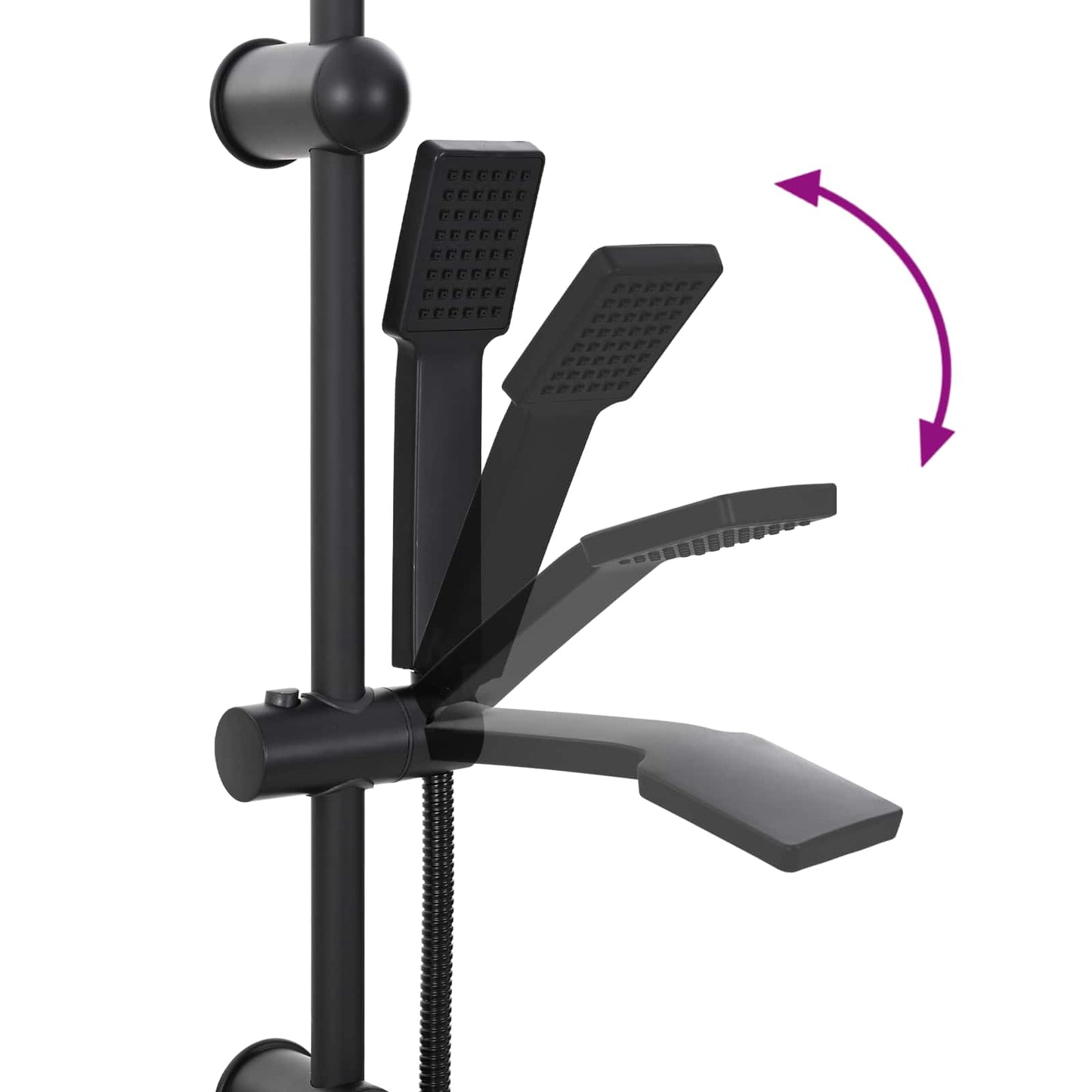 vidaXL Σύστημα Ντους Μαύρο 45 x 20 x 96 εκ. Ορείχαλκος, Sus201 και ABS