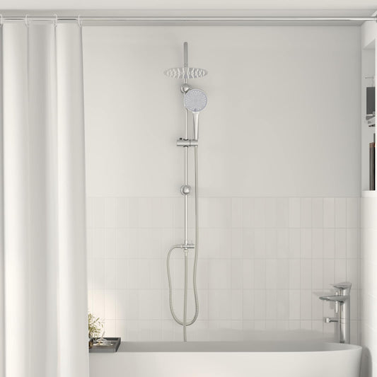 vidaXL Σύστημα Ντους Ασημί 45 x 20 x 96 εκ. Ορείχαλκος, Sus201 και ABS