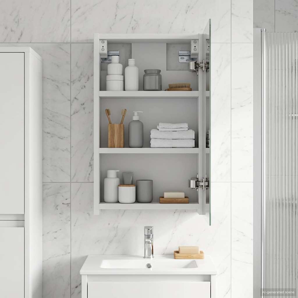 vidaXL Καθρέφτης Ντουλάπα Μπάνιου Λευκό 30 x 10,5 x 50 εκ