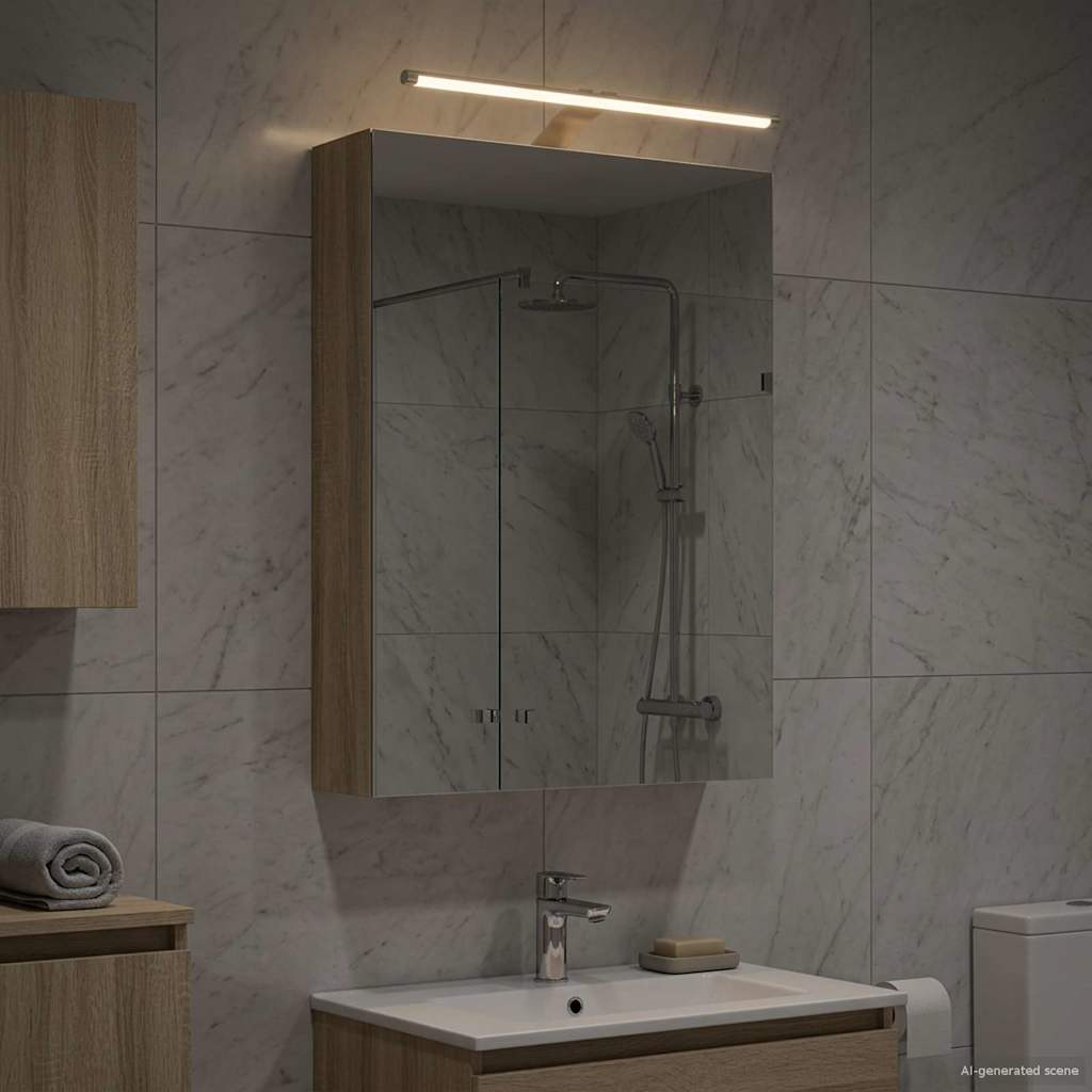 vidaXL Καθρέφτης Ντουλάπα Μπάνιου Δρύς Sonoma 50 x 14,5 x 70 εκ