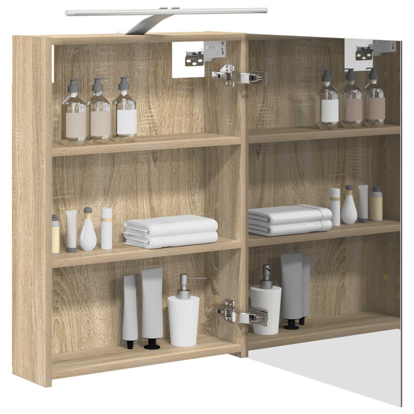 vidaXL Καθρέφτης Ντουλάπα Μπάνιου Δρύς Sonoma 50 x 14,5 x 70 εκ