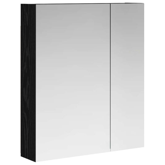 vidaXL Καθρέφτης Ντουλάπα Μπάνιου Μαύρη Οξυά 60 x 14,5 x 70 εκ.