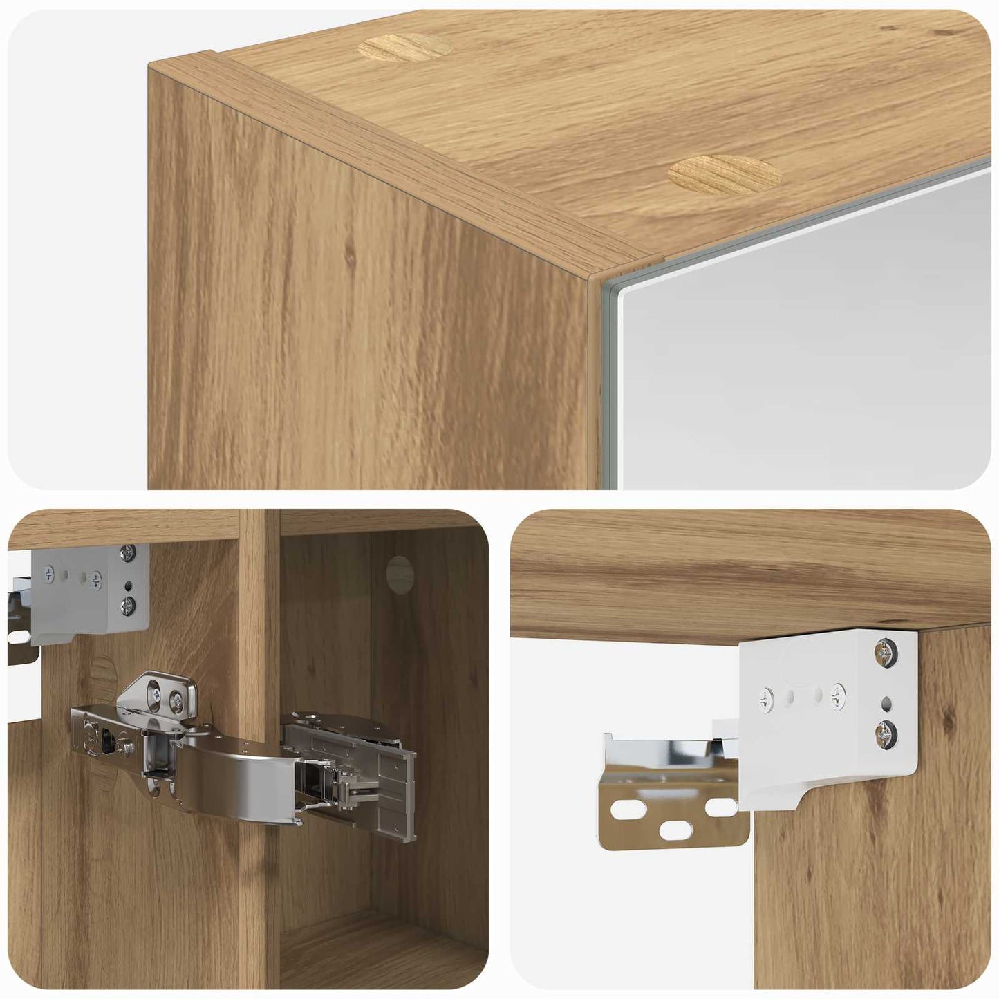 vidaXL Καθρέφτης Ντουλάπα Μπάνιου Artisan Δρυς 60 x 14,5 x 70 εκ.