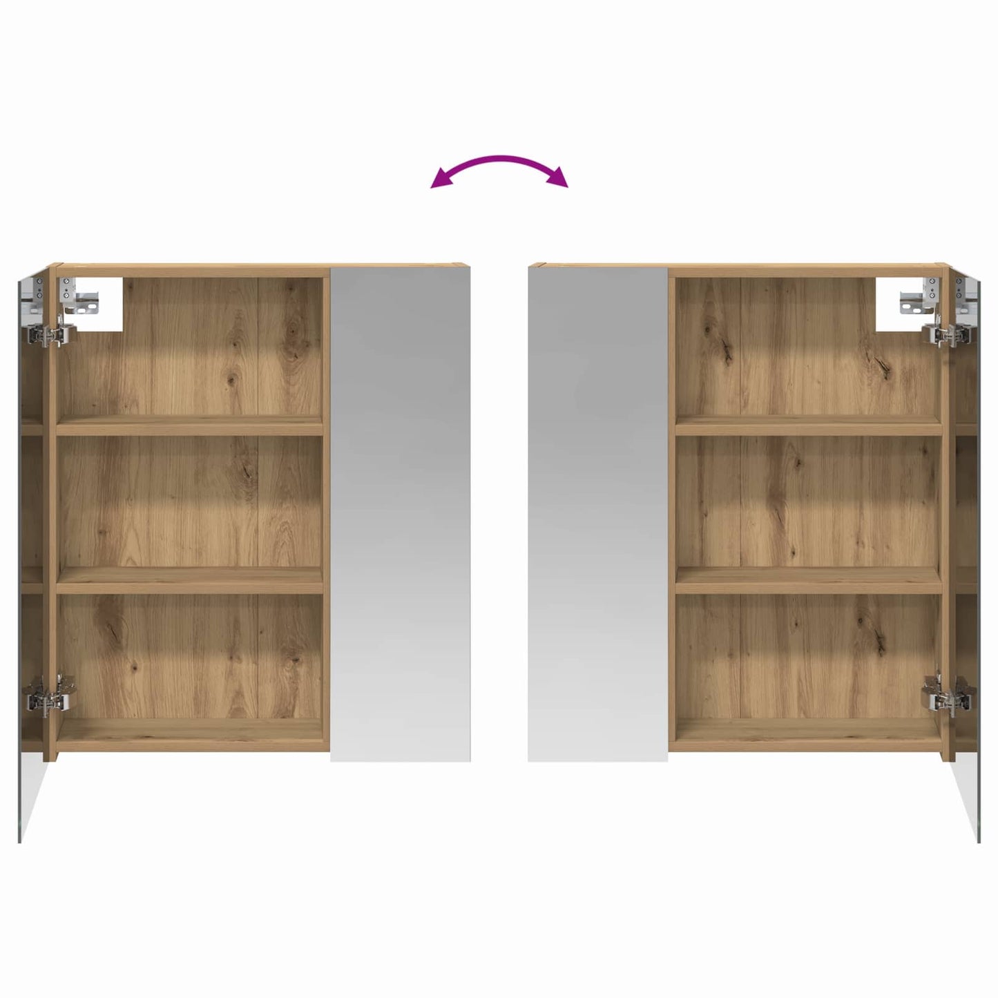 vidaXL Καθρέφτης Ντουλάπα Μπάνιου Artisan Δρυς 60 x 14,5 x 70 εκ.