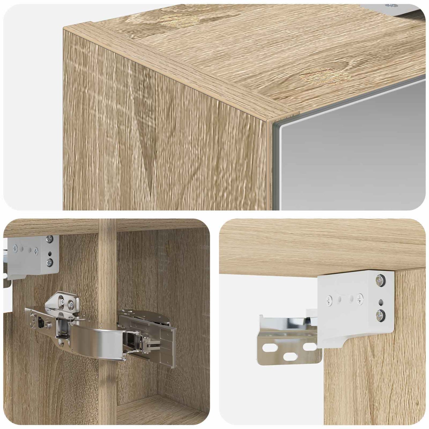 vidaXL Καθρέφτης Ντουλάπα Μπάνιου Δρύς Sonoma 60 x 14,5 x 70 εκ.