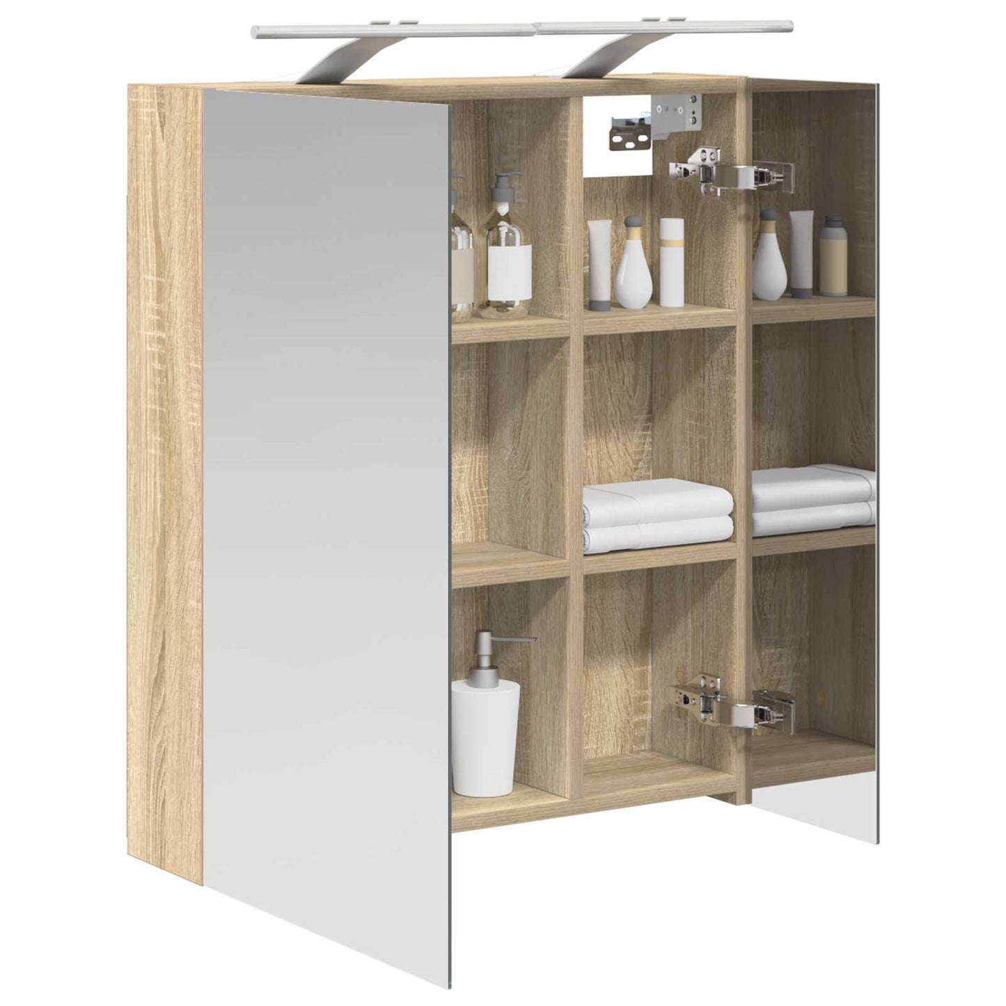 vidaXL Καθρέφτης Ντουλάπα Μπάνιου Δρύς Sonoma 60 x 14,5 x 70 εκ.