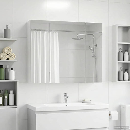 vidaXL Καθρέφτης Ντουλάπα Μπάνιου Λευκό 60 x 14,5 x 50 εκ