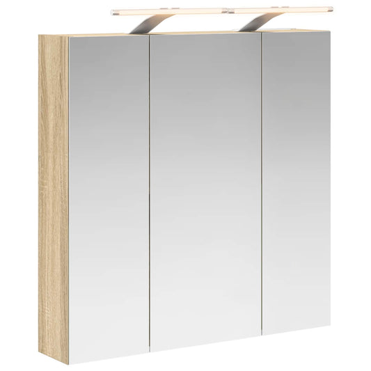 vidaXL Καθρέφτης Ντουλάπα Μπάνιου Δρύς Sonoma 70 x 14,5 x 70 εκ