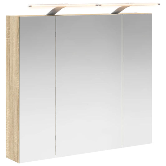 vidaXL Καθρέφτης Ντουλάπα Μπάνιου Δρύς Sonoma 80 x 14.5 x 70 εκ