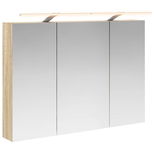 vidaXL Καθρέφτης Ντουλάπα Μπάνιου Δρύς Sonoma 100 x 14,5 x 70 εκ