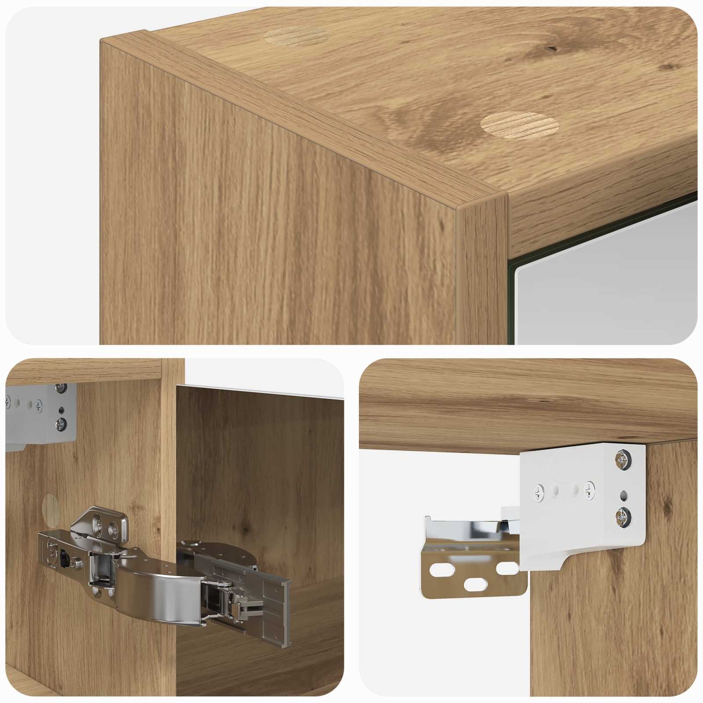 vidaXL Καθρέφτης Ντουλάπα Μπάνιου Artisan Δρυς 43 x 16 x 62.5 εκ.