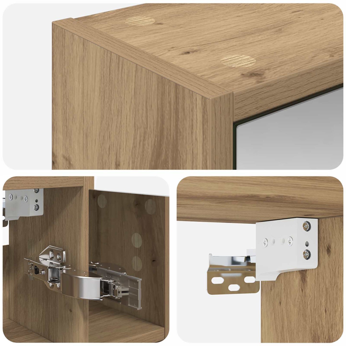 vidaXL Καθρέφτης Ντουλάπα Μπάνιου Artisan Δρυς 63,5 x 16 x 62,5 εκ.