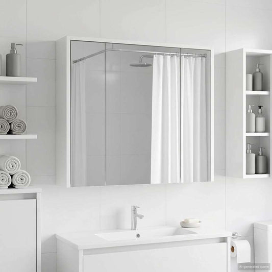 vidaXL Καθρέφτης Ντουλάπα Μπάνιου Λευκό 73,5 x 16 x 62,5 εκ.