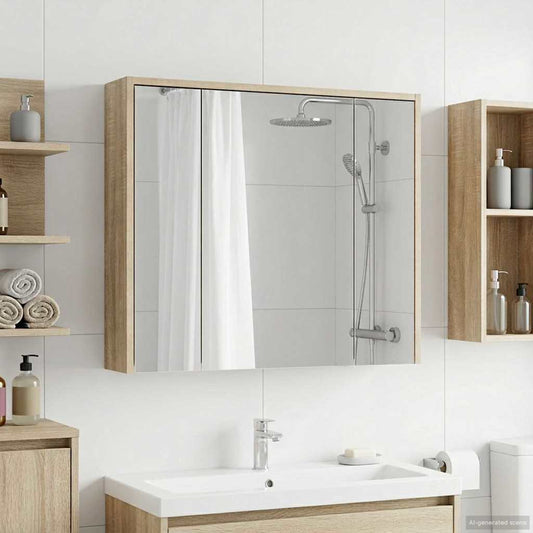 vidaXL Καθρέφτης Ντουλάπα Μπάνιου Δρύς Sonoma 73,5 x 16 x 62,5 εκ.