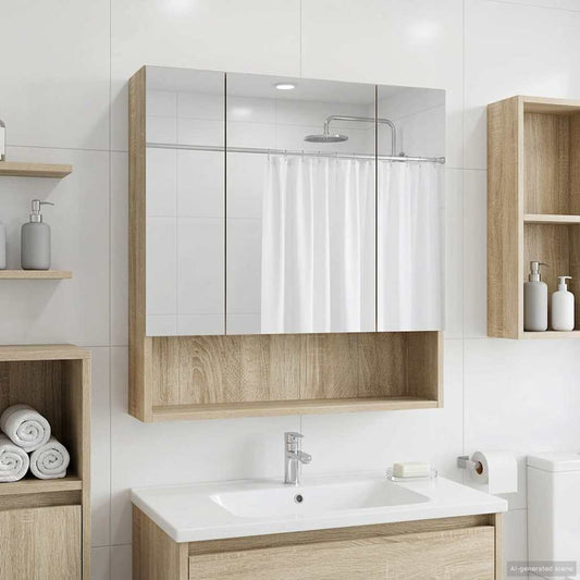 vidaXL Καθρέφτης Ντουλάπα Μπάνιου Δρύς Sonoma 60 x 14.5 x 70 εκ.