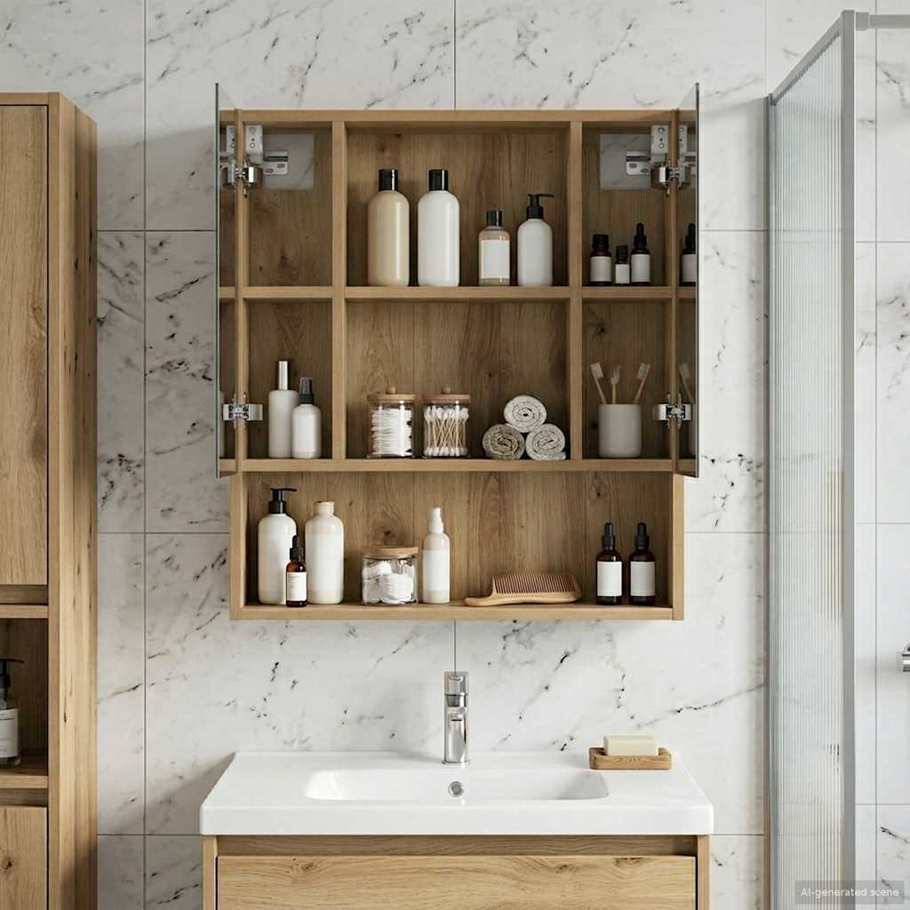 vidaXL Καθρέφτης Ντουλάπα Μπάνιου Artisan Δρυς 60 x 14.5 x 70 εκ.