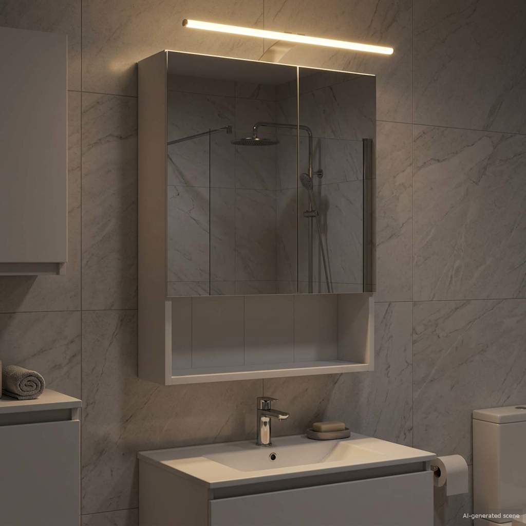 vidaXL Καθρέφτης Ντουλάπα Μπάνιου Λευκό 50 x 14,5 x 70 εκ
