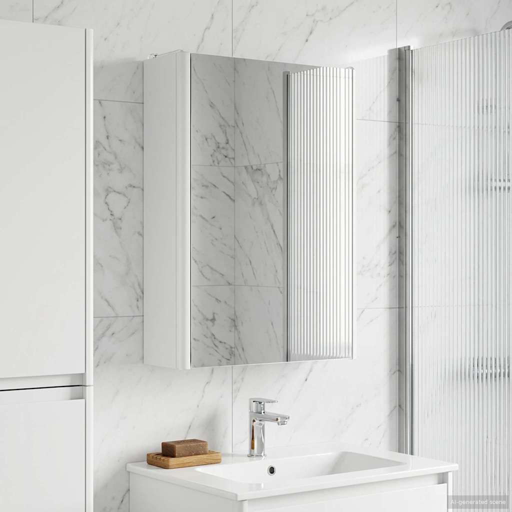 vidaXL Καθρέφτης Ντουλάπα Μπάνιου Λευκό 33 x 11,5 x 50 εκ.
