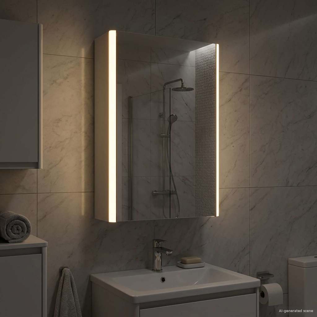 vidaXL Καθρέφτης Ντουλάπα Μπάνιου Λευκό 33 x 11,5 x 50 εκ.
