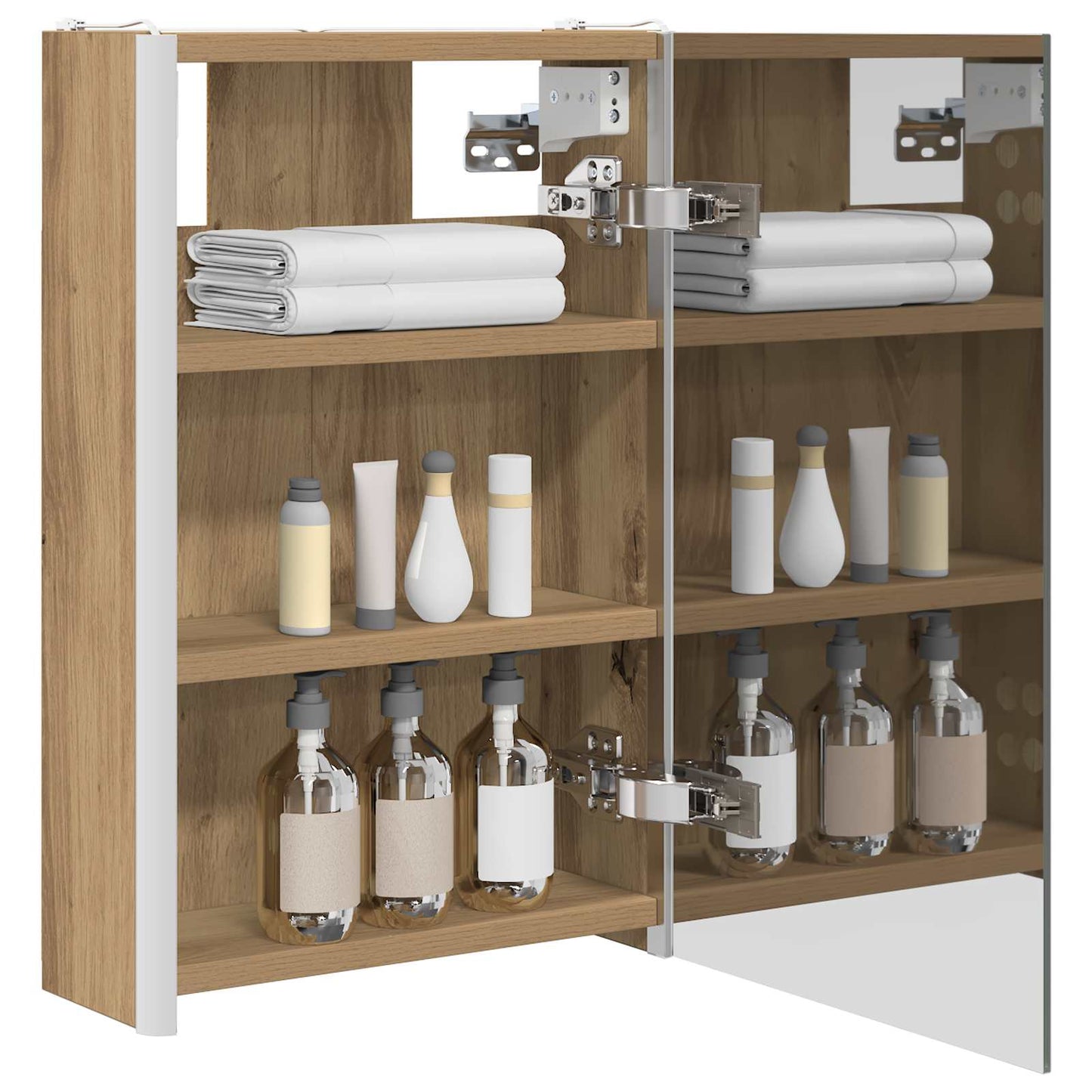 vidaXL Καθρέφτης Ντουλάπα Μπάνιου Καρυδιά Χειροποίητης Εργασίας