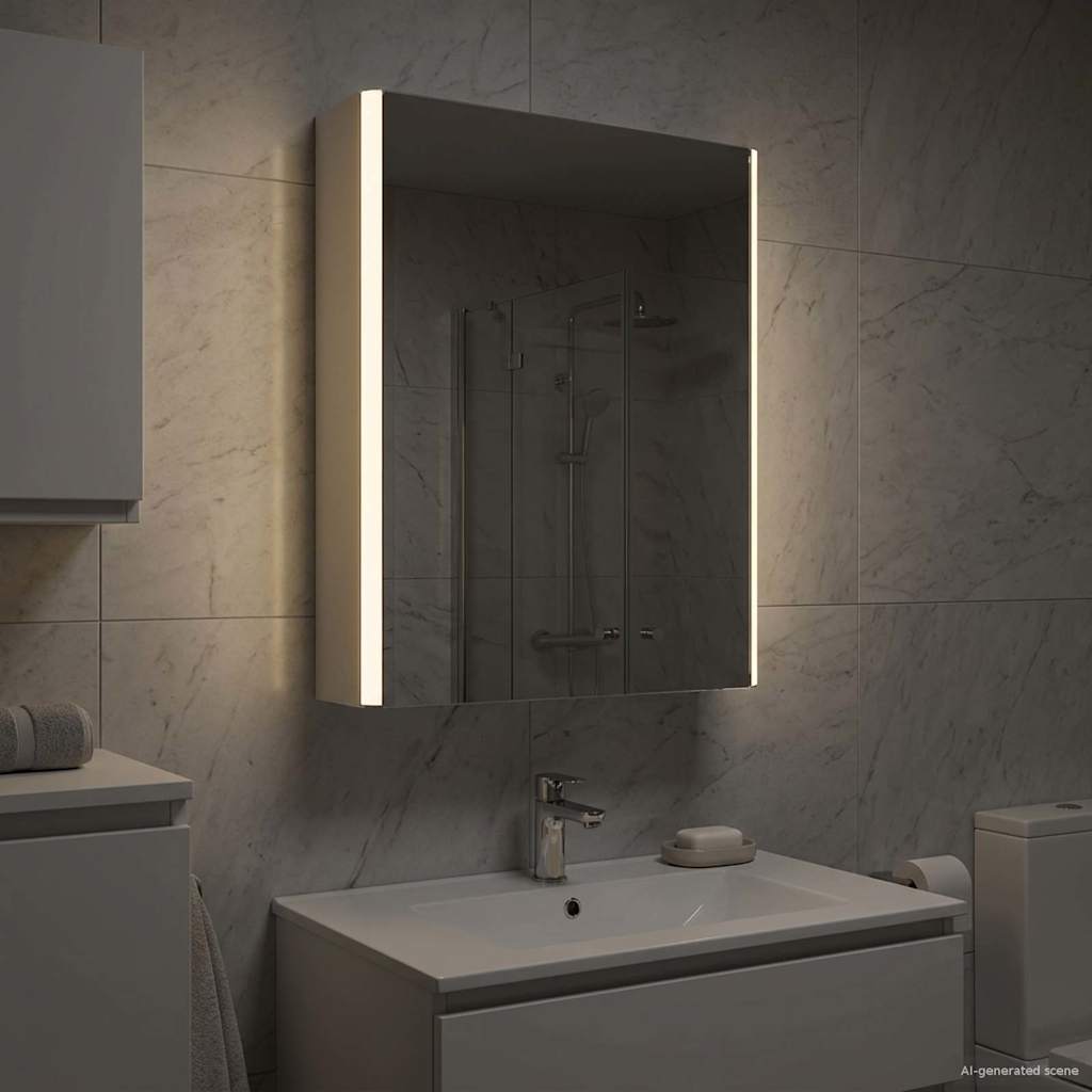 vidaXL Καθρέφτης Ντουλάπα Μπάνιου Λευκό 43 x 11,5 x 60,5 εκ.