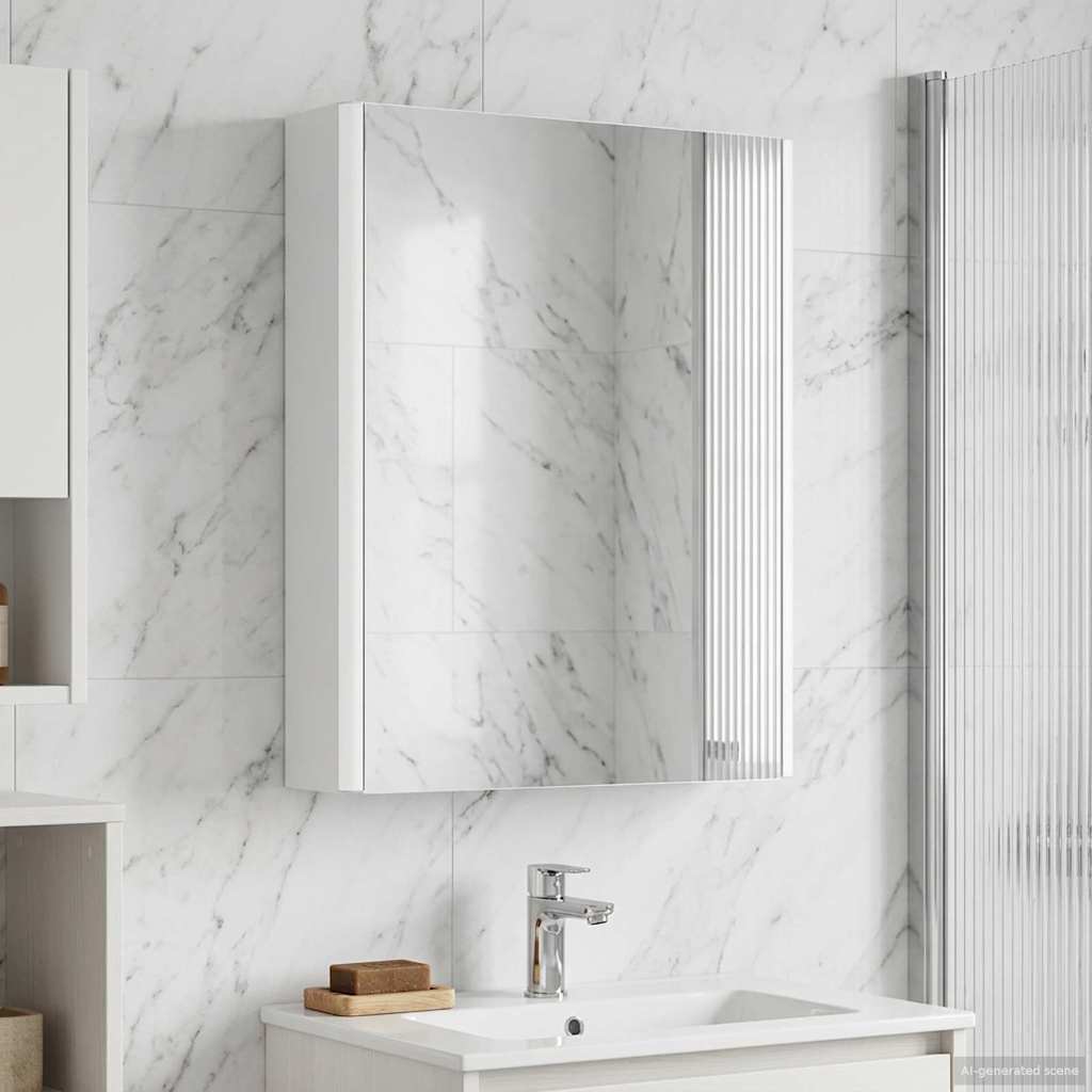 vidaXL Καθρέφτης Ντουλάπα Μπάνιου Λευκό 43 x 11,5 x 60,5 εκ.