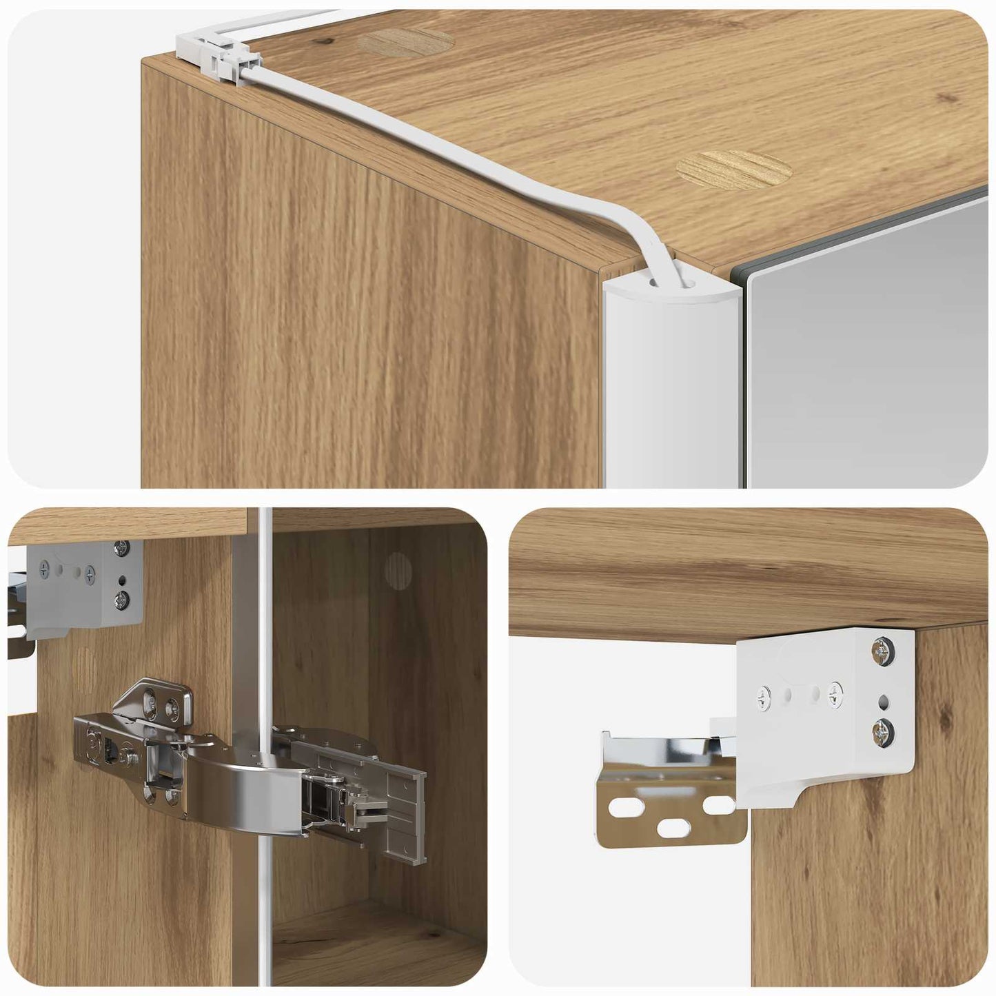 vidaXL Καθρέφτης Ντουλάπα Μπάνιου Artisan Δρυς 43 x 11,5 x 60,5 εκ.