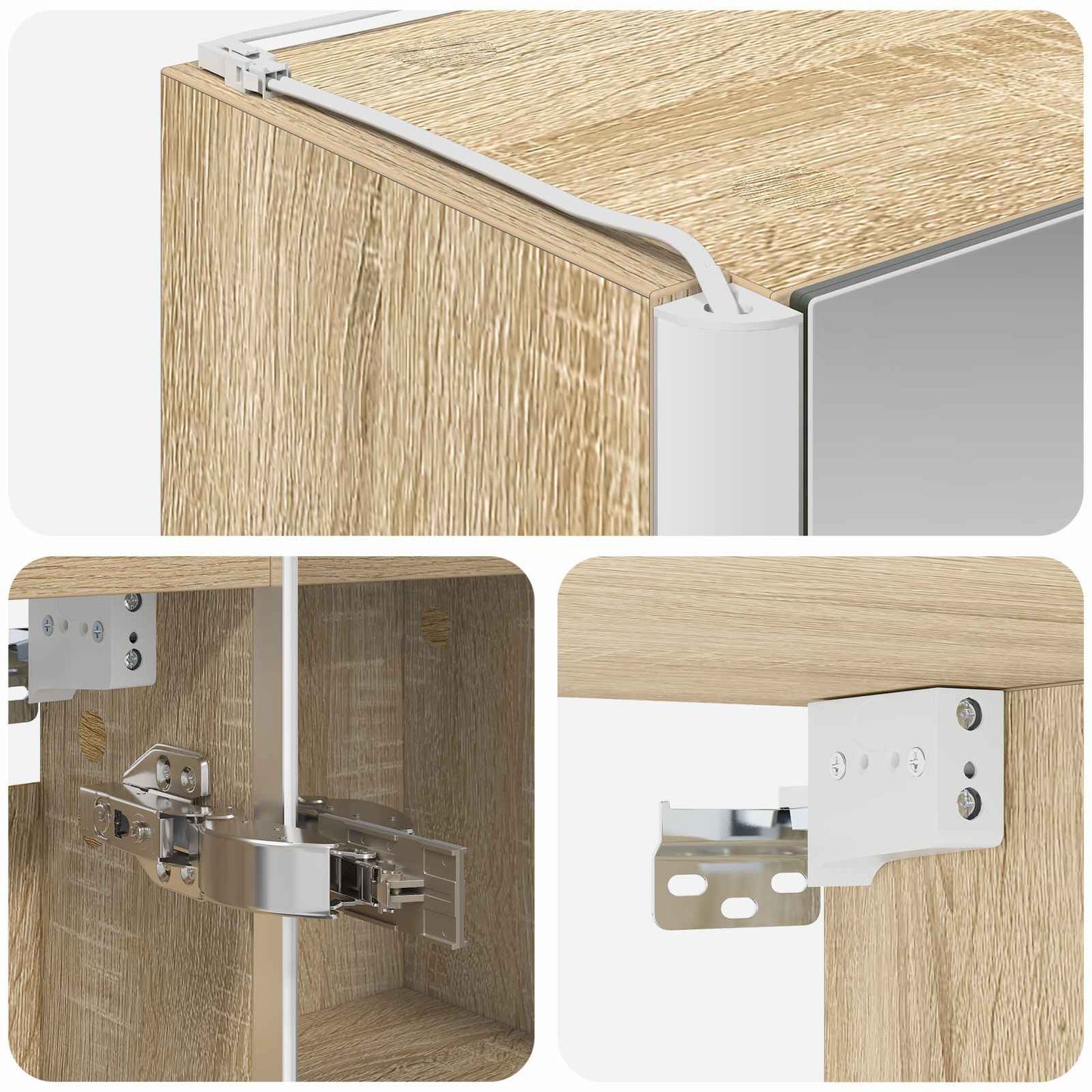 vidaXL Καθρέφτης Ντουλάπα Μπάνιου Δρύς Sonoma 83,5 x 15,5 x 70 εκ.