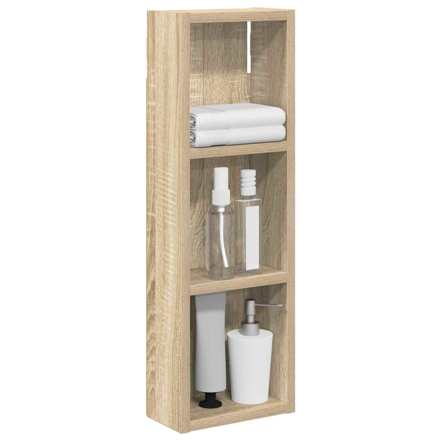 vidaXL Ντουλάπα τοίχου μπάνιου με ράφι Δρύς Sonoma 20 x 10 x 60,5 εκ