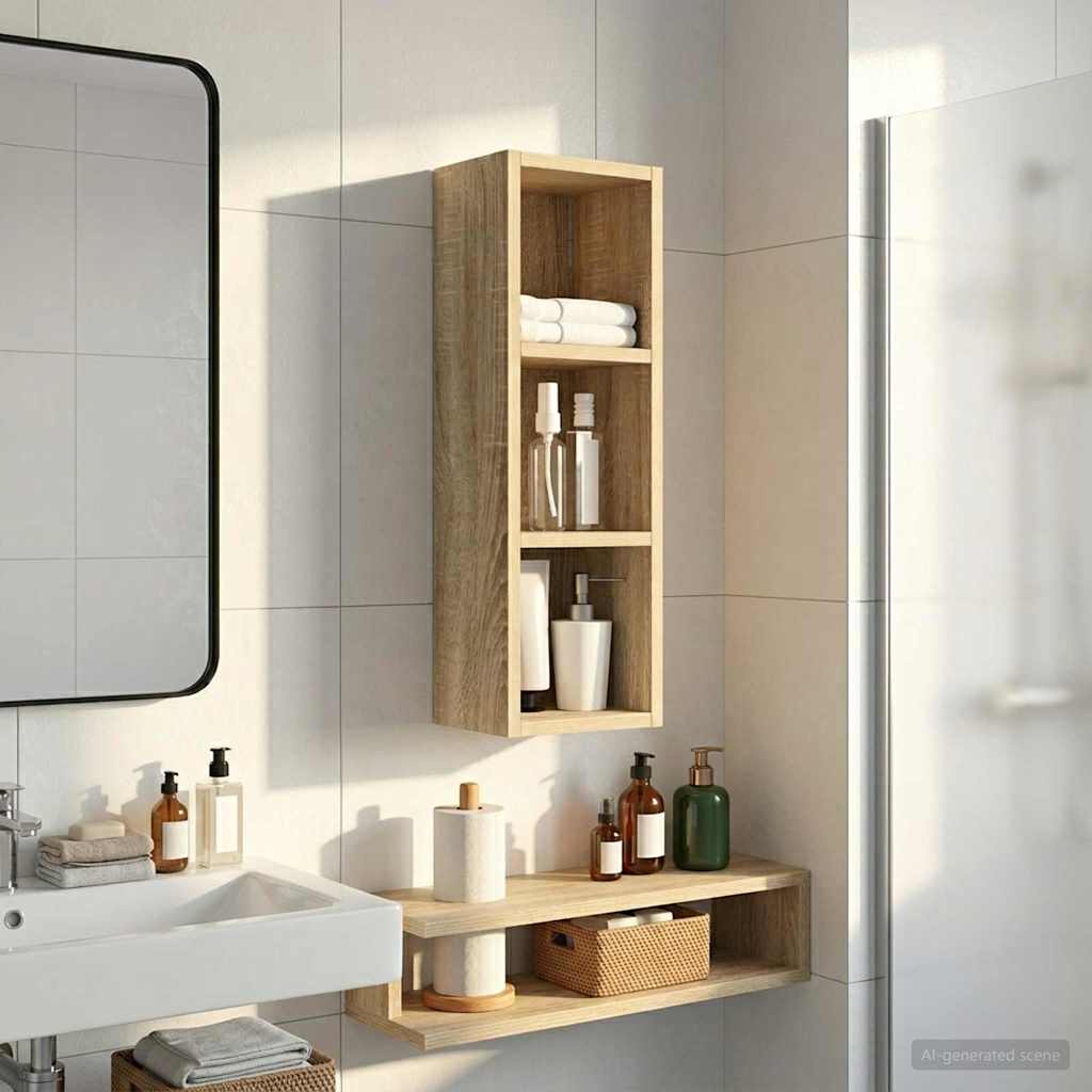 vidaXL Ντουλάπα τοίχου μπάνιου με ράφι Δρύς Sonoma 20 x 16 x 62,5 εκ.