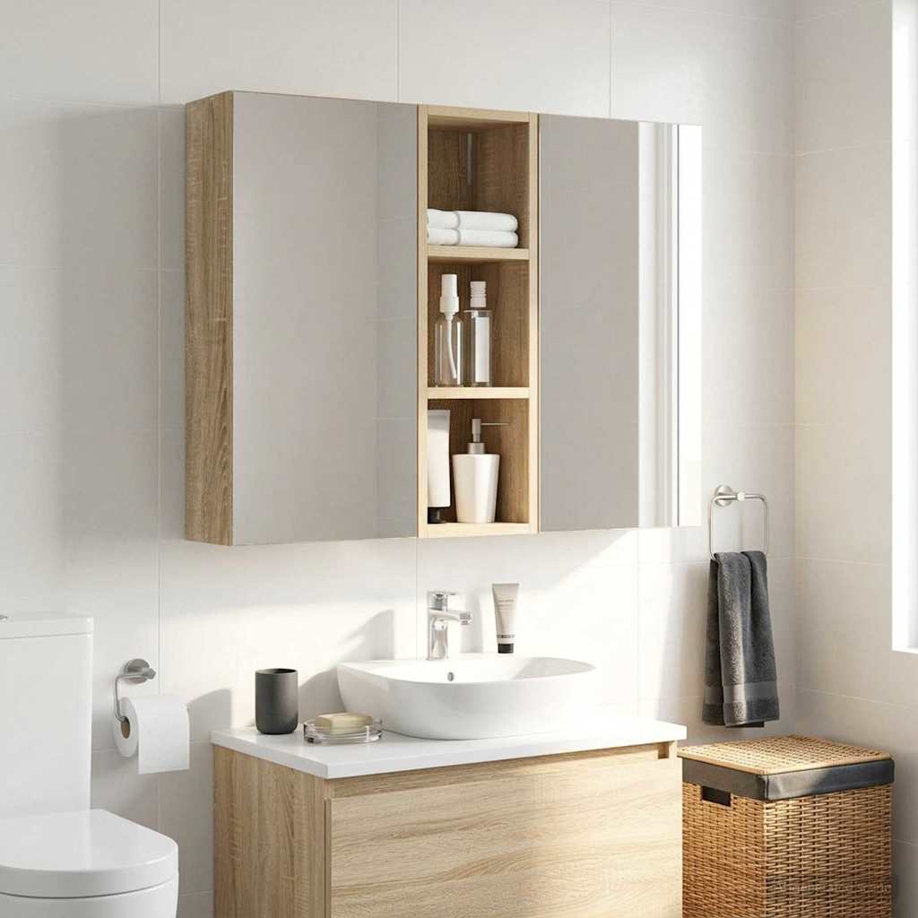 vidaXL Ντουλάπα τοίχου μπάνιου με ράφι Δρύς Sonoma 20 x 16 x 62,5 εκ.