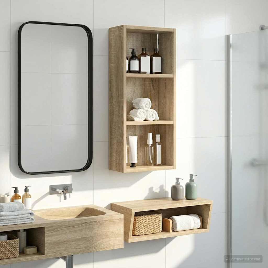 vidaXL Ντουλάπα τοίχου μπάνιου με ράφι Δρύς Sonoma 30 x 14 x 70 εκ
