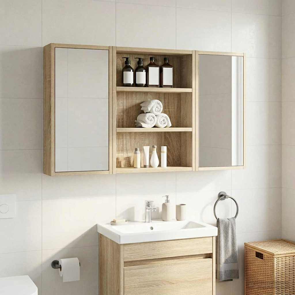 vidaXL Ντουλάπα τοίχου μπάνιου με ράφι Δρύς Sonoma 40 x 10 x 50 εκ