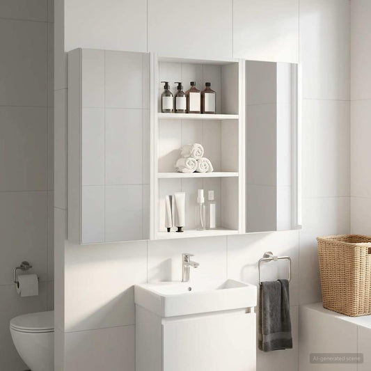 vidaXL Ντουλάπα τοίχου μπάνιου με ράφι Λευκός 40 x 14 x 70 εκ