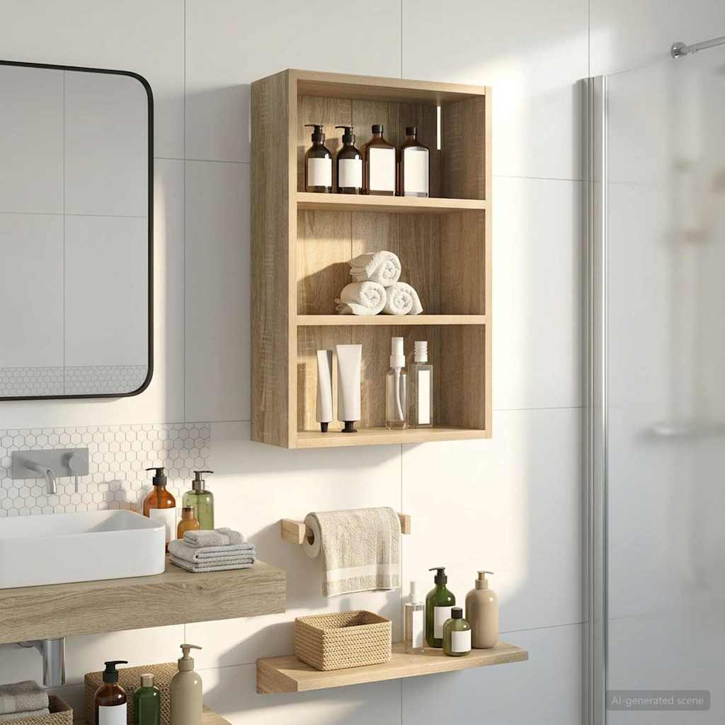 vidaXL Ντουλάπα τοίχου μπάνιου με ράφι Δρύς Sonoma 40 x 16 x 62,5 εκ.