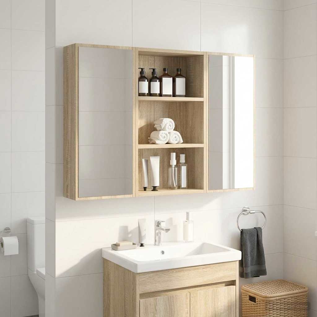 vidaXL Ντουλάπα τοίχου μπάνιου με ράφι Δρύς Sonoma 40 x 16 x 62,5 εκ.
