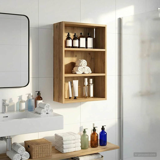 vidaXL Ντουλάπα τοίχου μπάνιου με ράφι Artisan Δρυς 40 x 16 x 62,5 εκ.