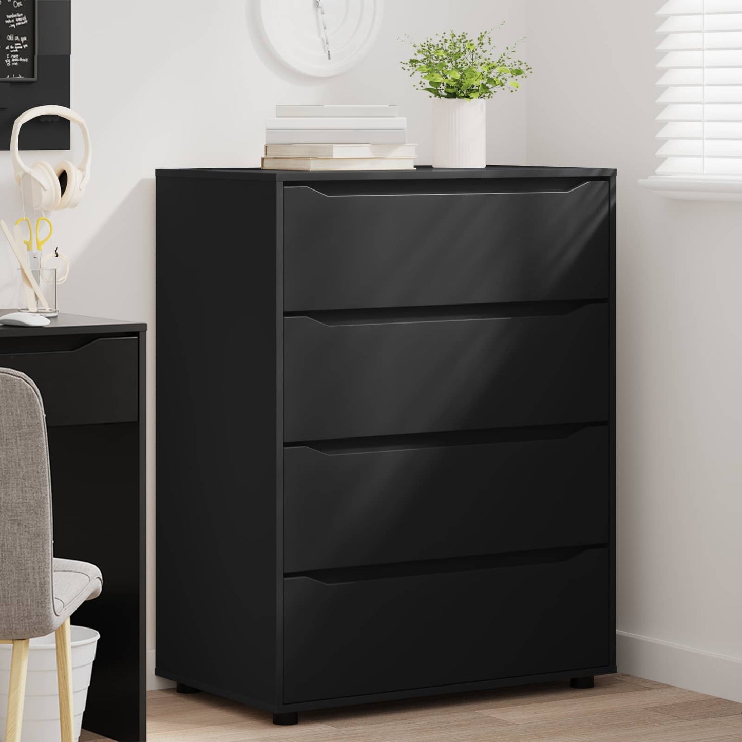 vidaXL Ντουλάπες Αποθήκευσης 80 x 48 x 105 εκ Επεξεργασμένο Ξύλο Μαύρο