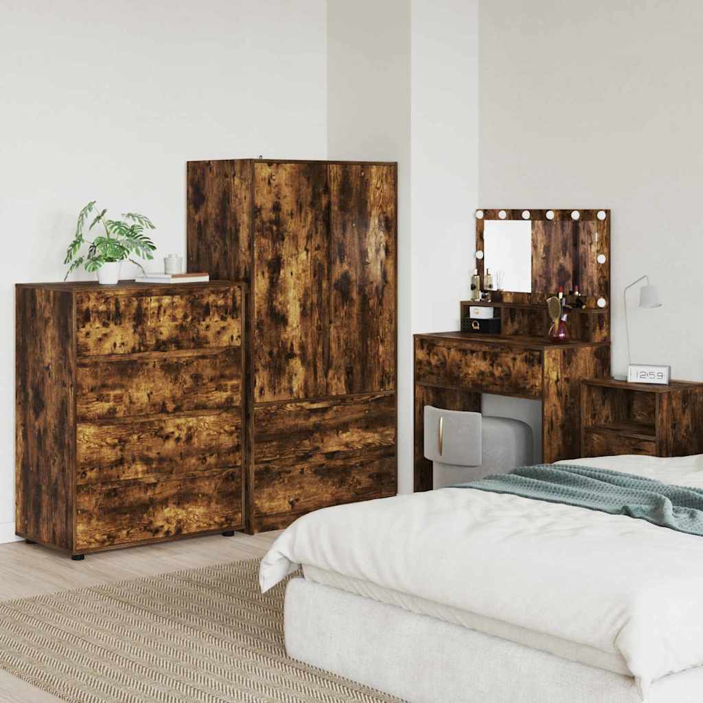 vidaXL Ντουλάπες Αποθήκευσης 2 pcs Καπνιστό Δρύς 80 x 48 x 105 εκ