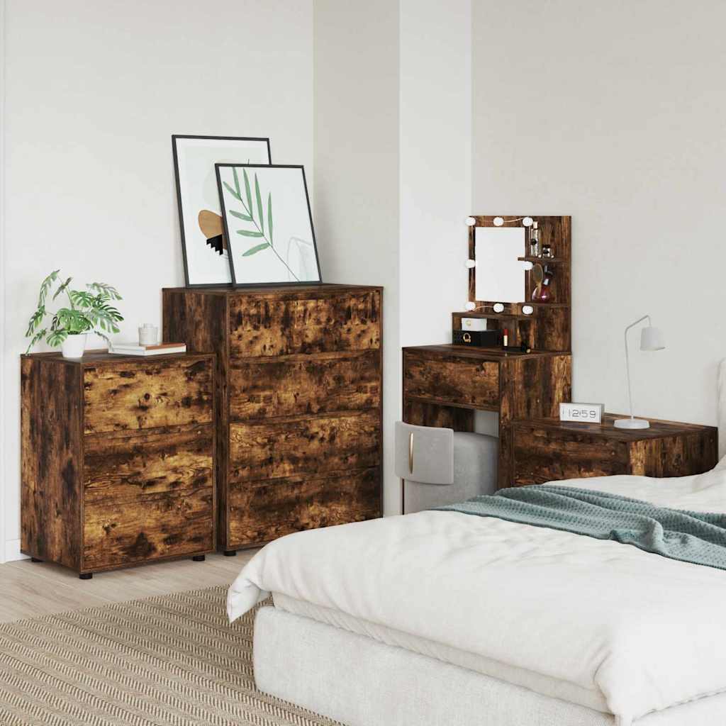 vidaXL Ντουλάπες Αποθήκευσης 2 pcs Καπνιστό Δρύς 80 x 48 x 105 εκ