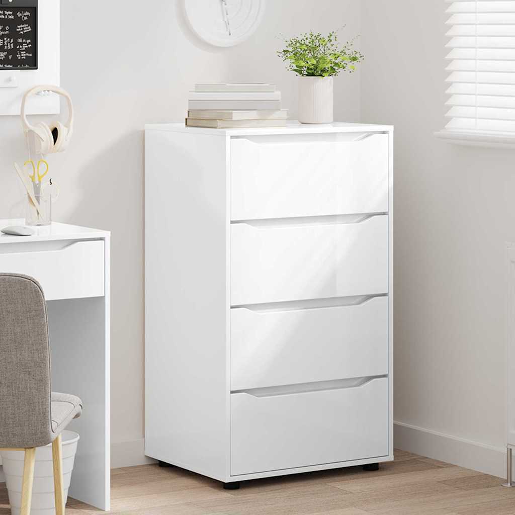 vidaXL Ντουλάπες Αποθήκευσης 2 pcs Υψηλής γυαλάδας λευκό