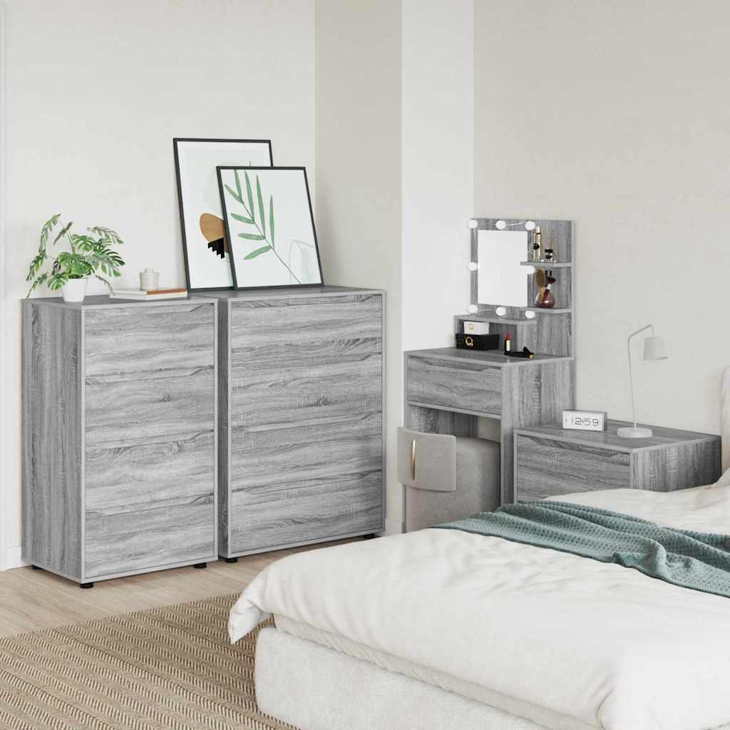 vidaXL Ντουλάπες Αποθήκευσης 2 pcs Γκρίζο Σονομα 60 x 48 x 105 εκ.