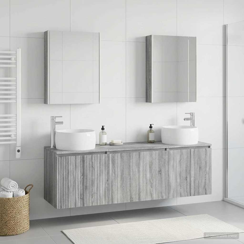 vidaXL Σετ Ντουλαπιών Μπάνιου 5 τμχ. Γκρι Sonoma Επεξεργασμένο Ξύλο