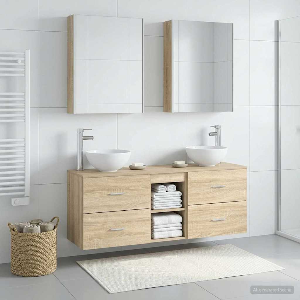 vidaXL Σετ Ντουλαπιών Μπάνιου 5 τμχ. Sonoma Δρυς Επεξεργασμένο Ξύλο