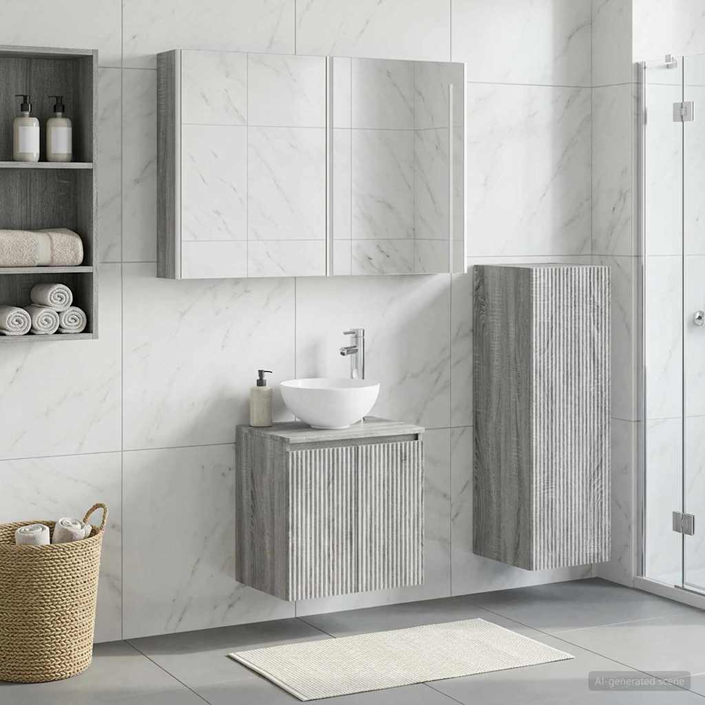 vidaXL Σετ Επίπλων Μπάνιου 4 τμχ. Γκρι Sonoma