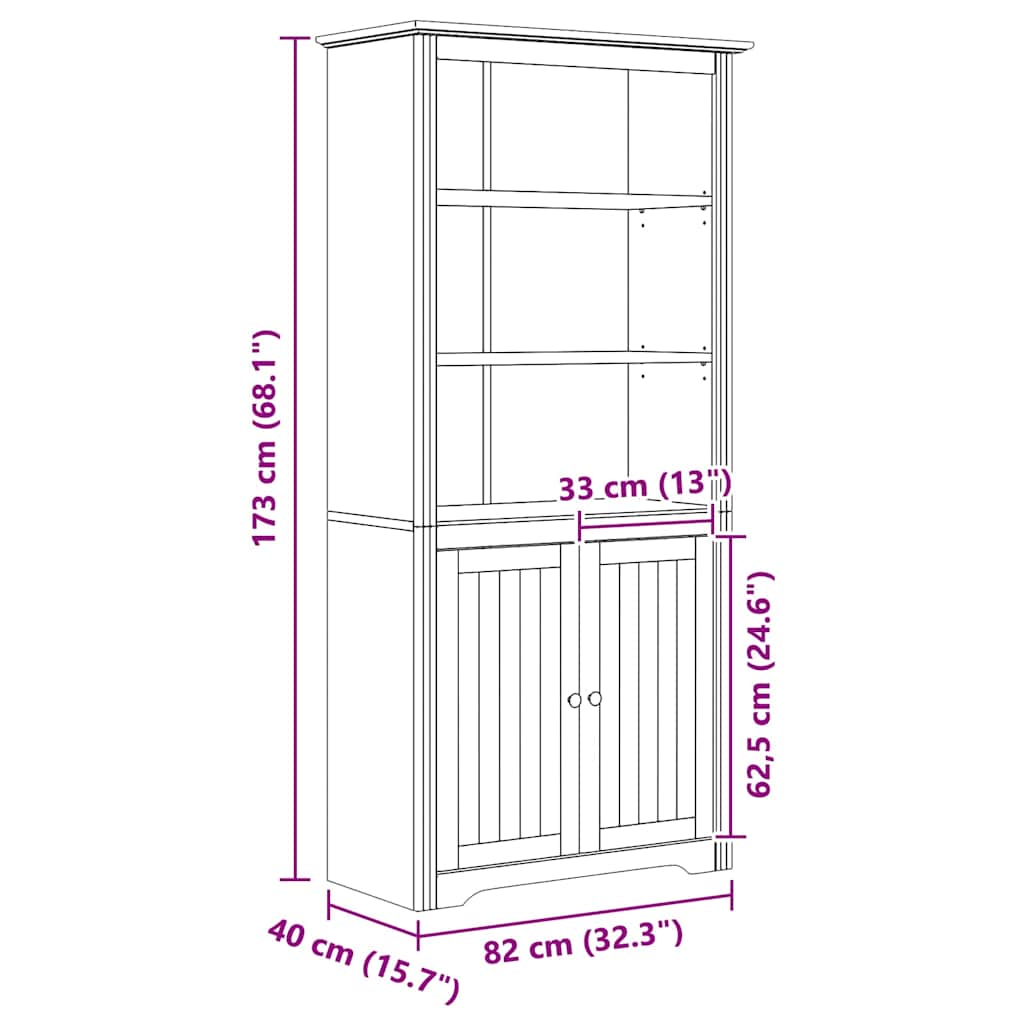 vidaXL Βιβλιοθήκη BODO Μέλι Καφέ 82 x 40 x 173 εκ. Επεξεργασμένο ξύλο
