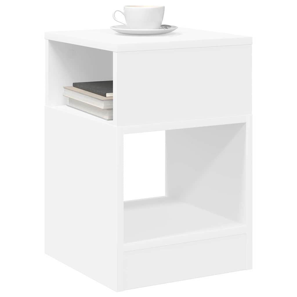 vidaXL End Table 2 pcs Λευκό 30,5 x 30 x 45 εκ Επεξεργασμένο ξύλο