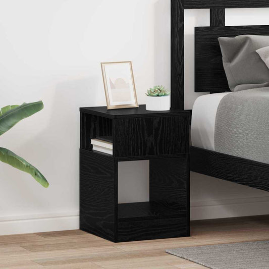 vidaXL End Table 2 pcs Μαύρη Οξυά 30,5 x 30 x 45 εκ Επεξεργασμένο ξύλο