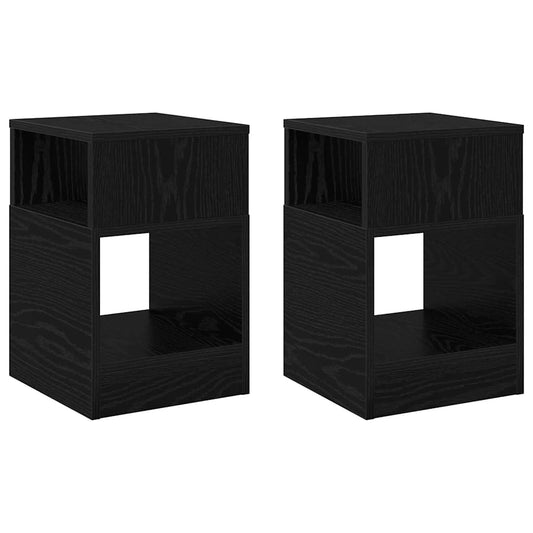 vidaXL End Table 2 pcs Μαύρη Οξυά 30,5 x 30 x 45 εκ Επεξεργασμένο ξύλο