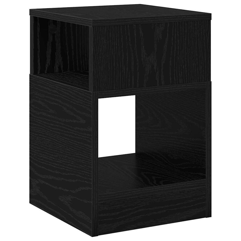 vidaXL End Table 2 pcs Μαύρη Οξυά 30,5 x 30 x 45 εκ Επεξεργασμένο ξύλο